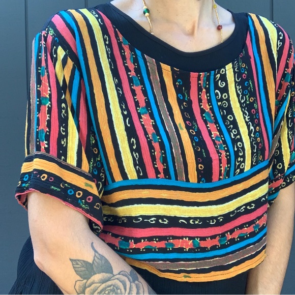 SOLD!!Vintage First Class floral layered top Sz M - Picture 3 of 4